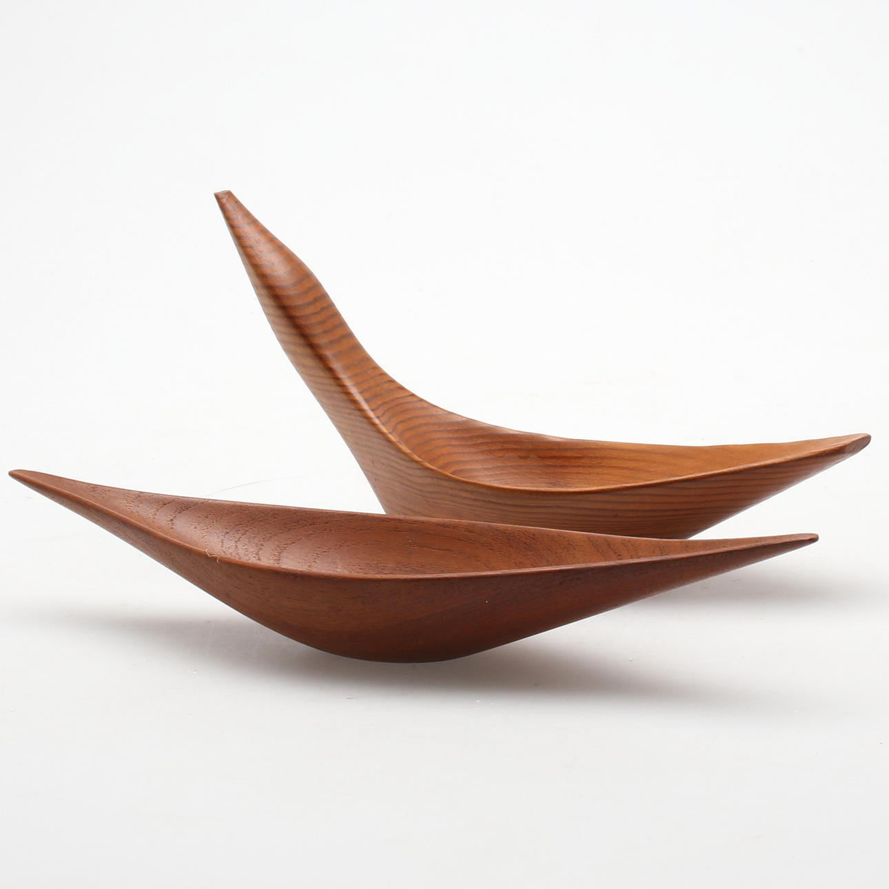 SKÅLAR, 2 st, teak, Johnny Mattsson, Gävle, 1900-tal.