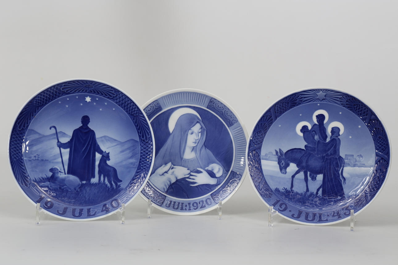 JULTALLRIKAR, porslin, 3 stycken, Kunglig Dansk-20, -40, -43.