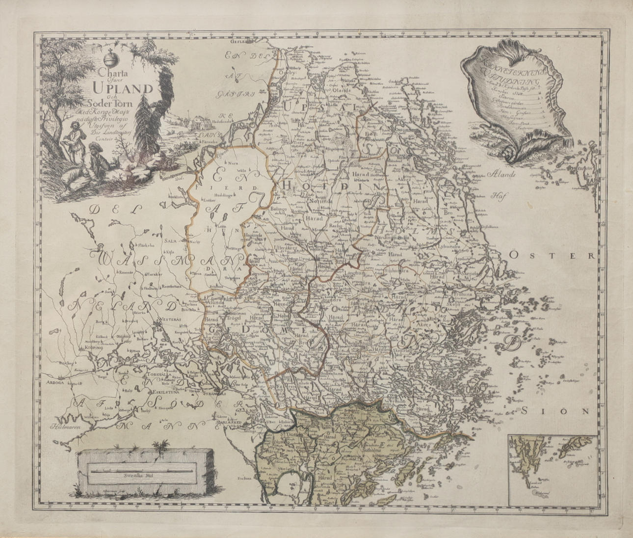 MAP, “Upland and Södertörn”, 18th century.