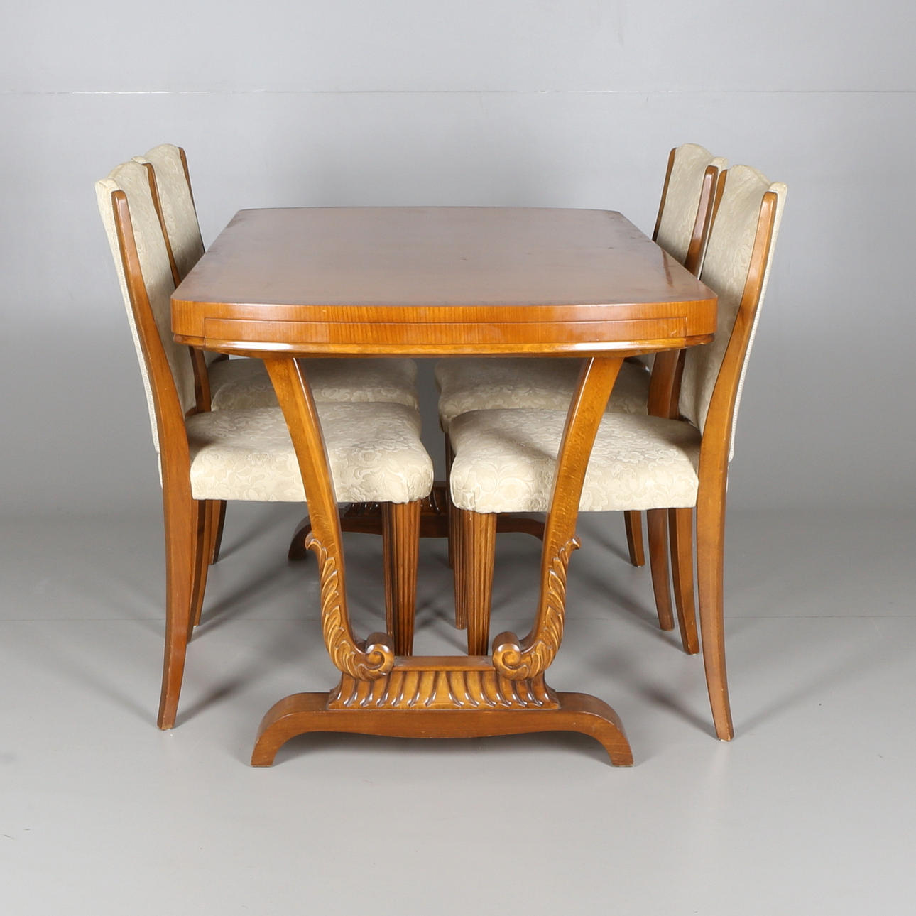 MATSALSGRUPP, 5 delar, trä, 1940-tal.