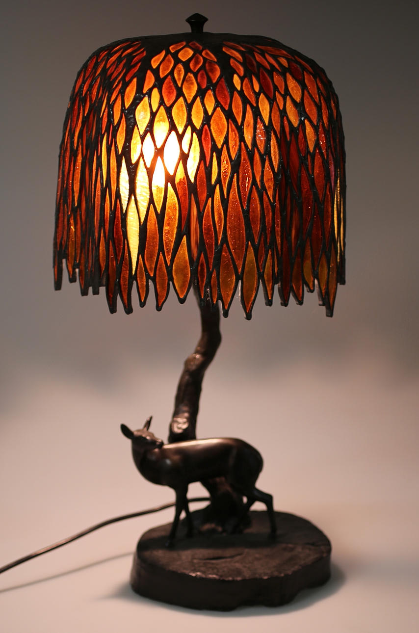 BERNHARD KOCH (GEB.1943). BORDSLAMPA, i jugendstil.