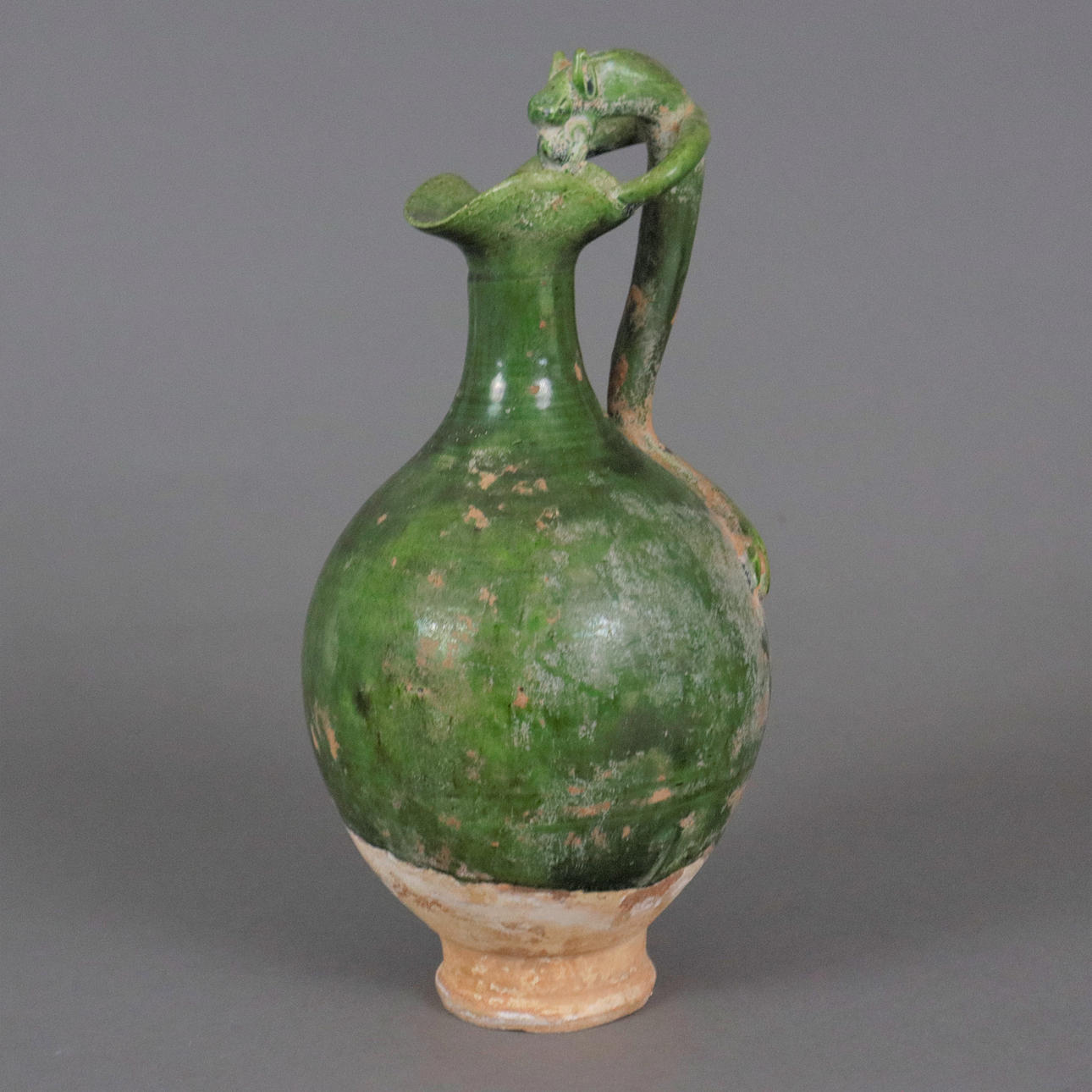 NARROW-NECK JUG with dragon handle - China, ceramic.
