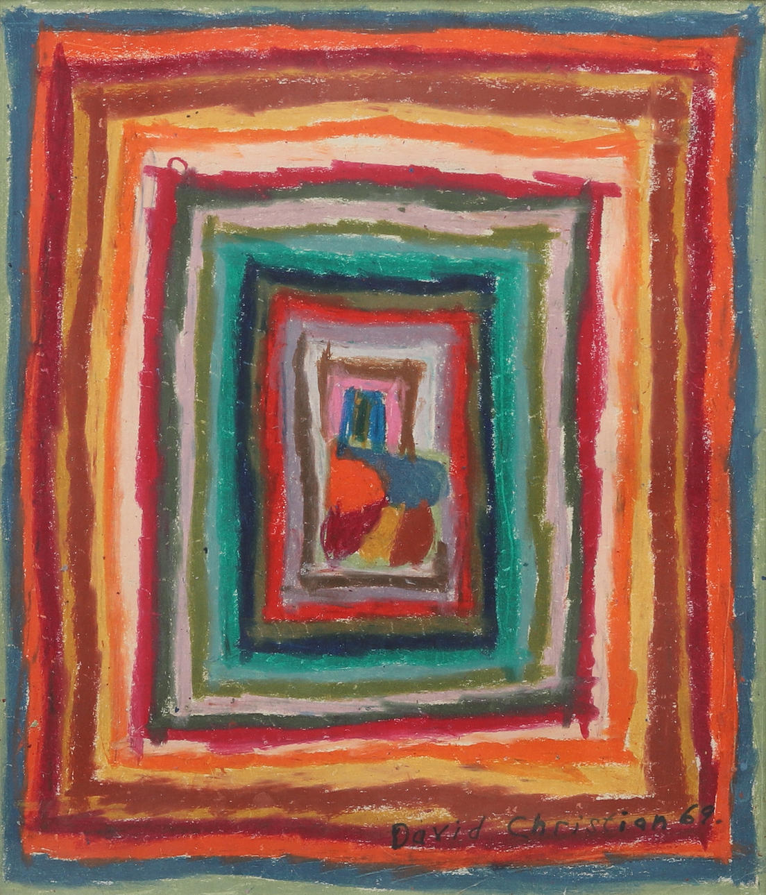 DAVID CHRISTIAN LARSSON (1943-1996). Composition, pastel, signed and dated -69.