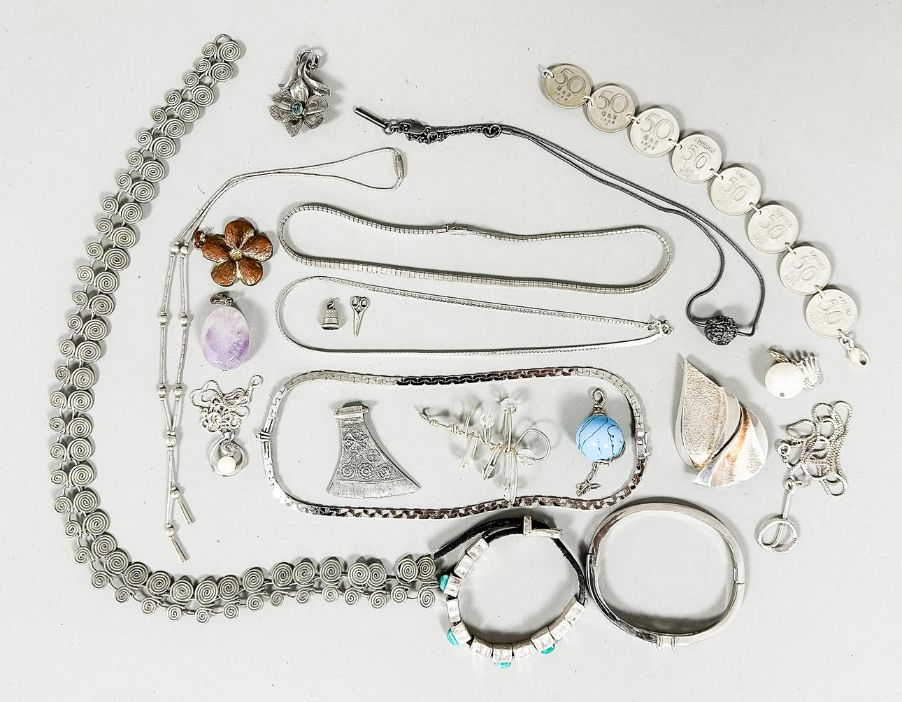 BIJOUTERIER, lot, incl. silver.