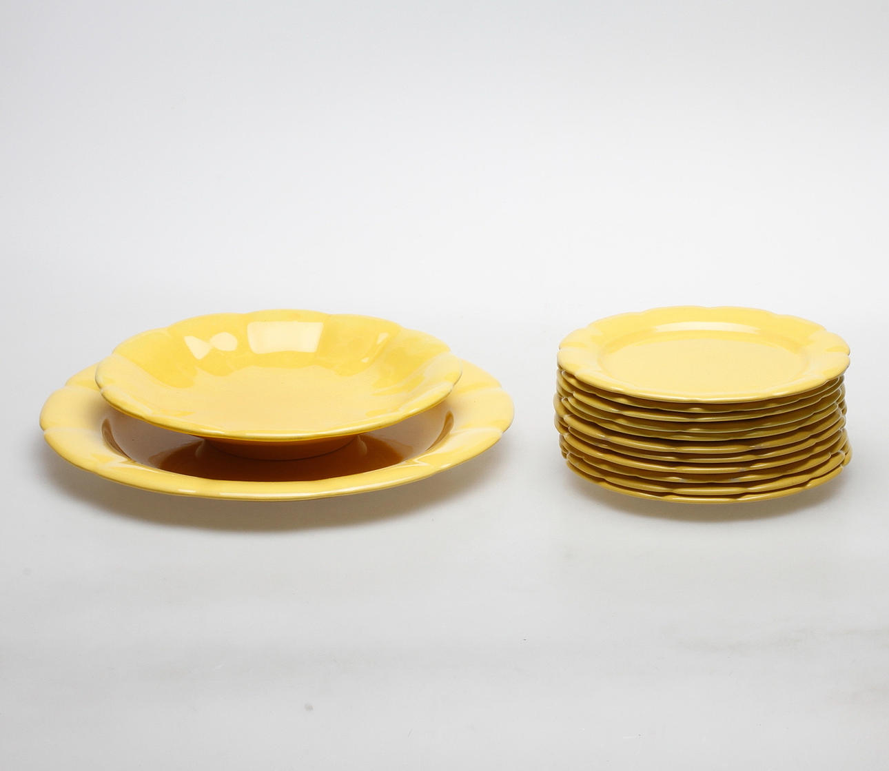 FRUKTSERVIS, 13 delar, keramik, Gefle.