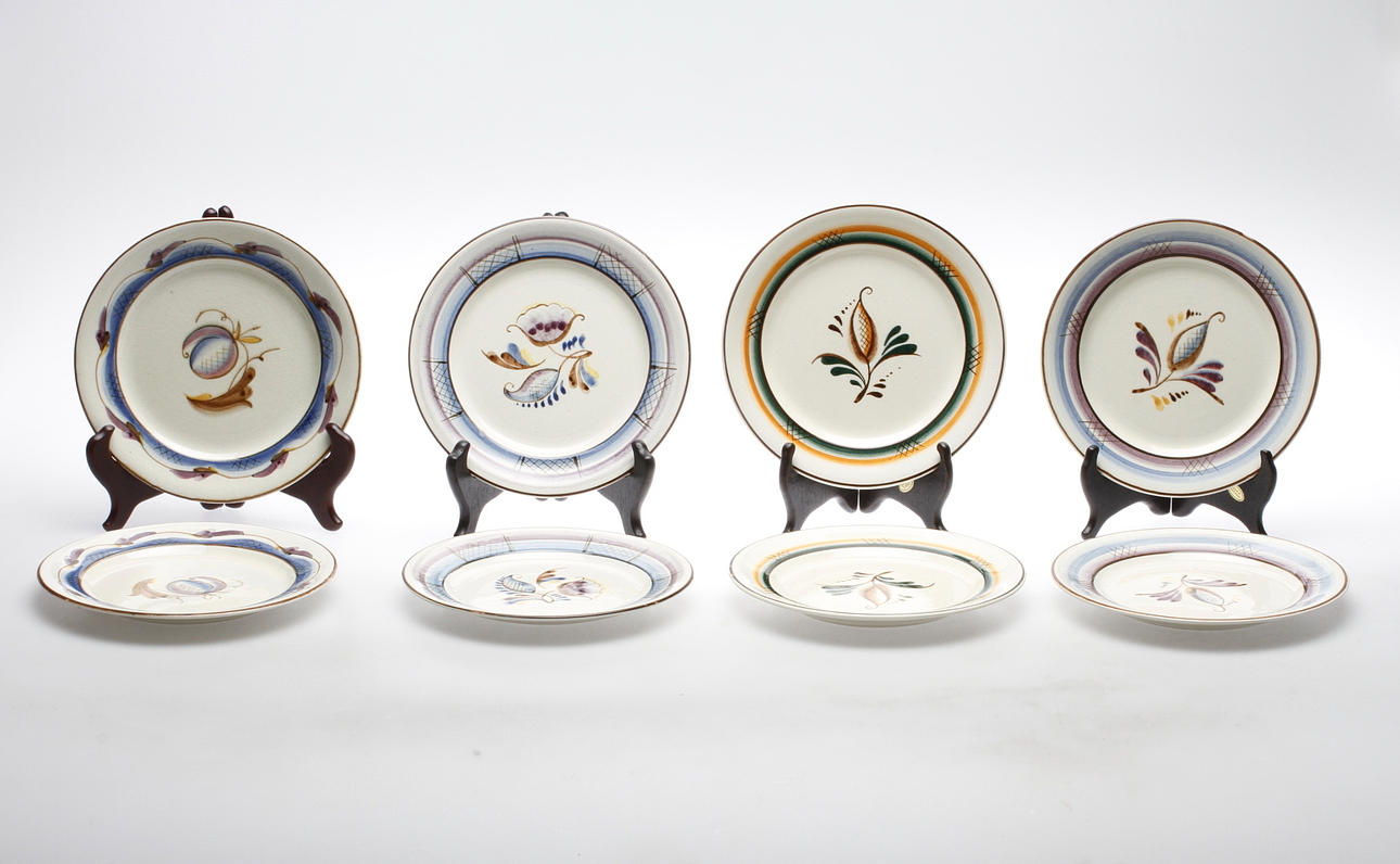 ASSIETTER, 8 st, flintgods, Ilse Claesson, Rörstrand.