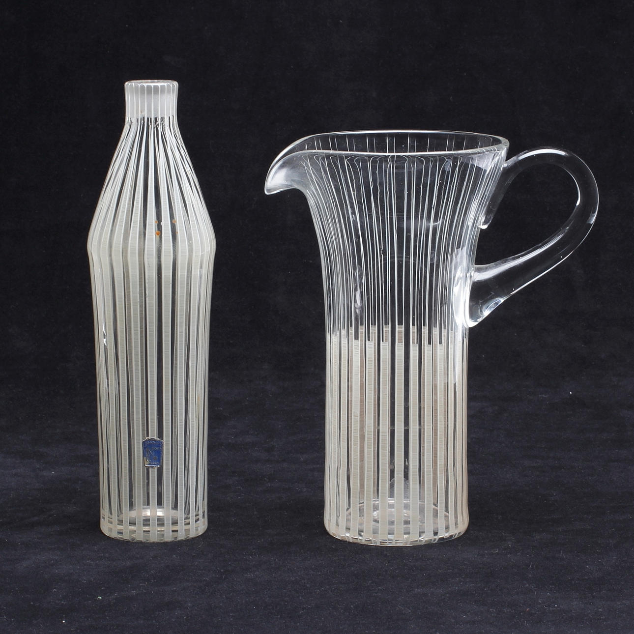 KARAFF OCH TILLBRINGARE, glas, "Strikt", Bengt Orup, Johansfors.
