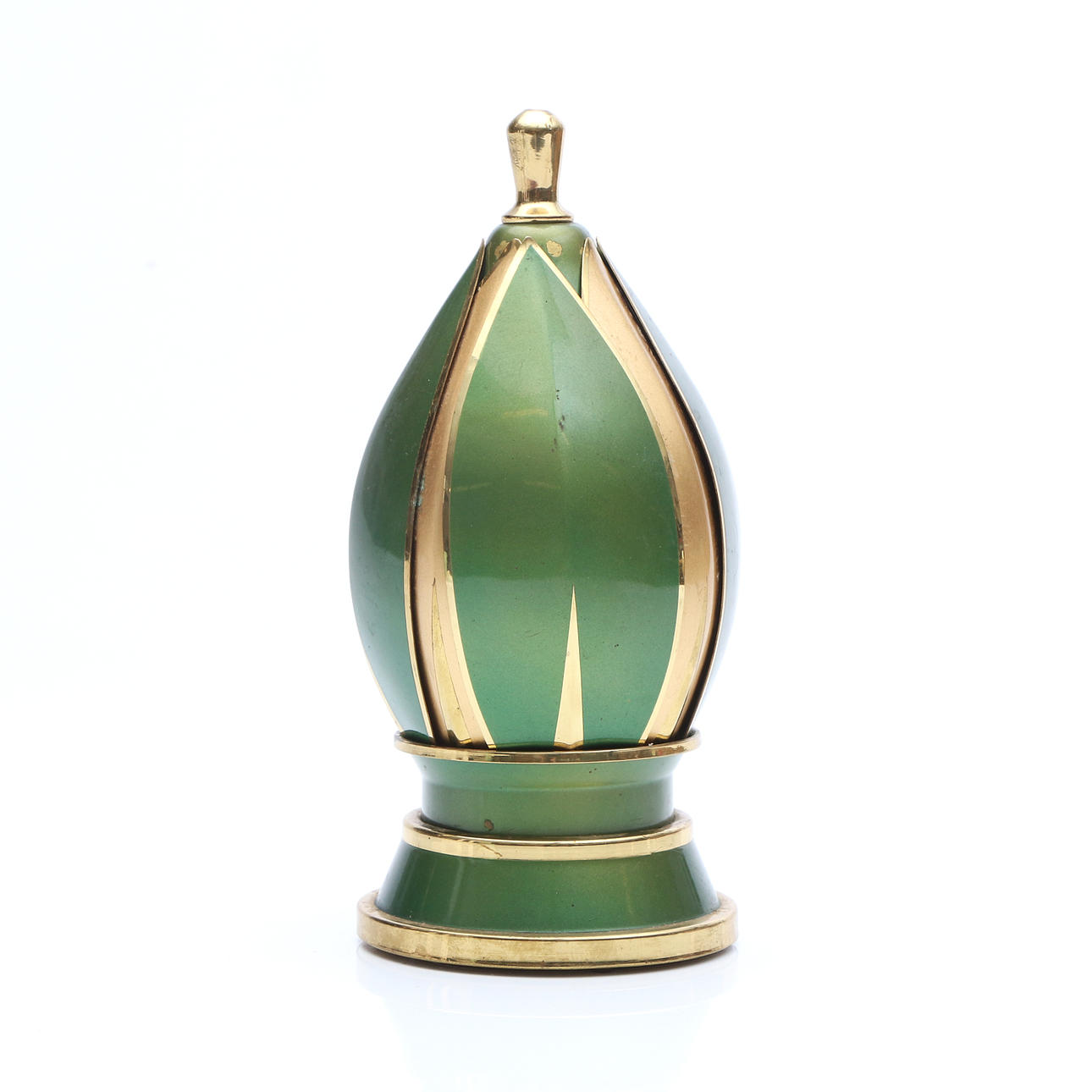 CIGARETTE HOLDER, lacquered metal, in the shape of a lotus flower, Art Deco  style, 20th century. Miscellaneous - Miscellaneous