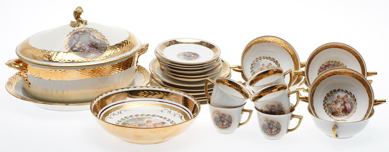 SERVISDELAR, 25 delar, porslin, Royal Copenhagen, 1900-tal.