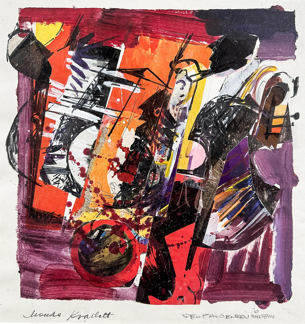 BENGT ANDERSSON RÅSSBYN. COMPOSITION/MIXED MEDIA, “Jazz Monk”, signed.