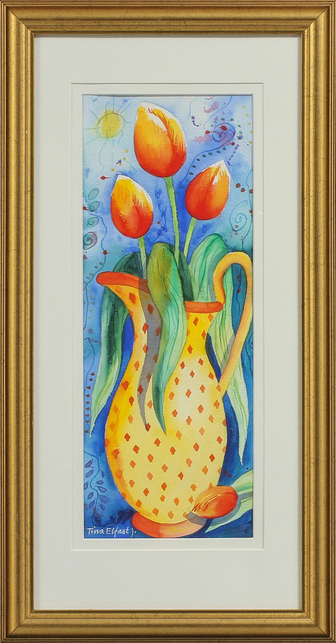 TINA ELFAST. akvarell, sign.