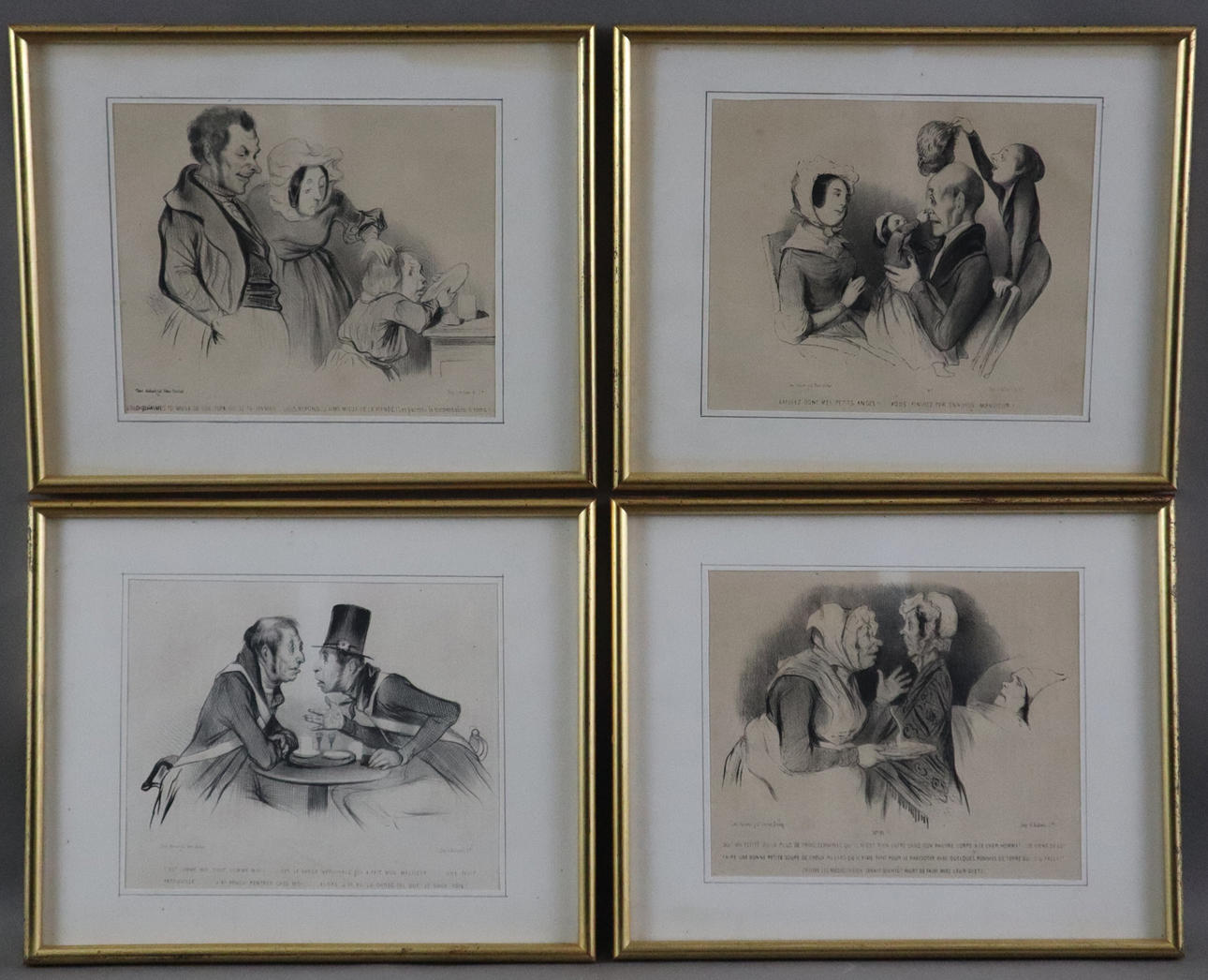 Four motifs by HONORÉ DAUMIER.