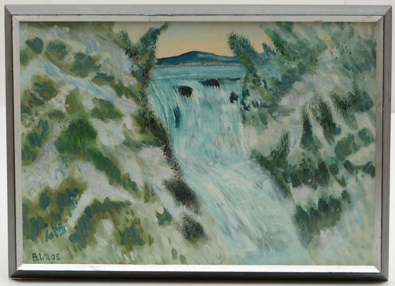 BJÖRN WILDE. Vattenfall. Olja på duk. Vinter i Västerbotten.