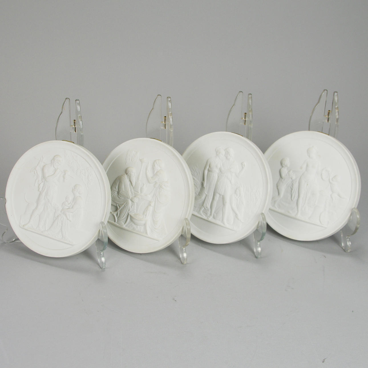 VÄGGPLAKETTER, 4 stycken, porslin, Royal Copenhagen.