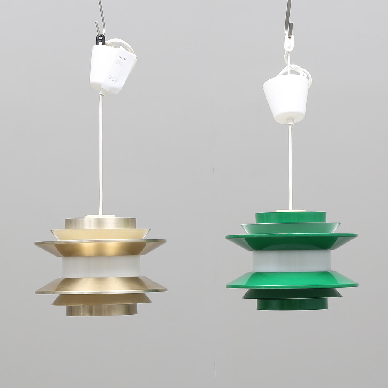 TAKLAMPOR, 2 st, design Carl Thore, 1970-tal.