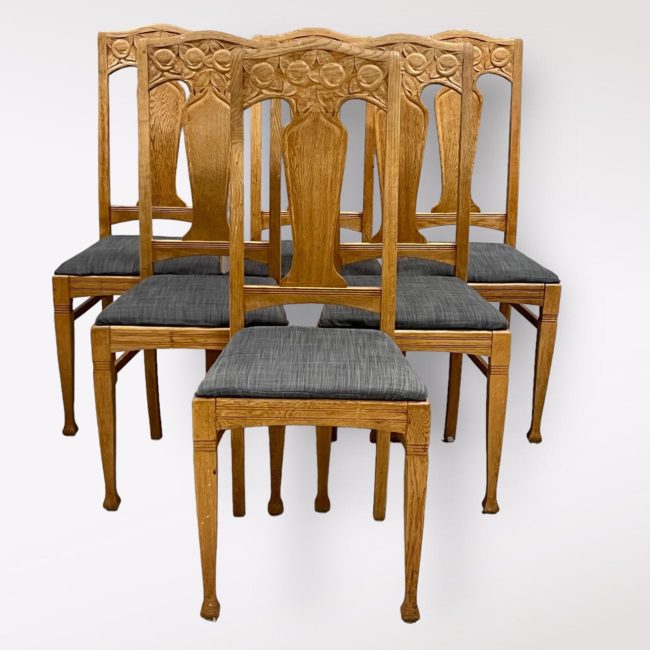 STOLAR, 6-stycken, ek, "Äpplet", 1900-tal.