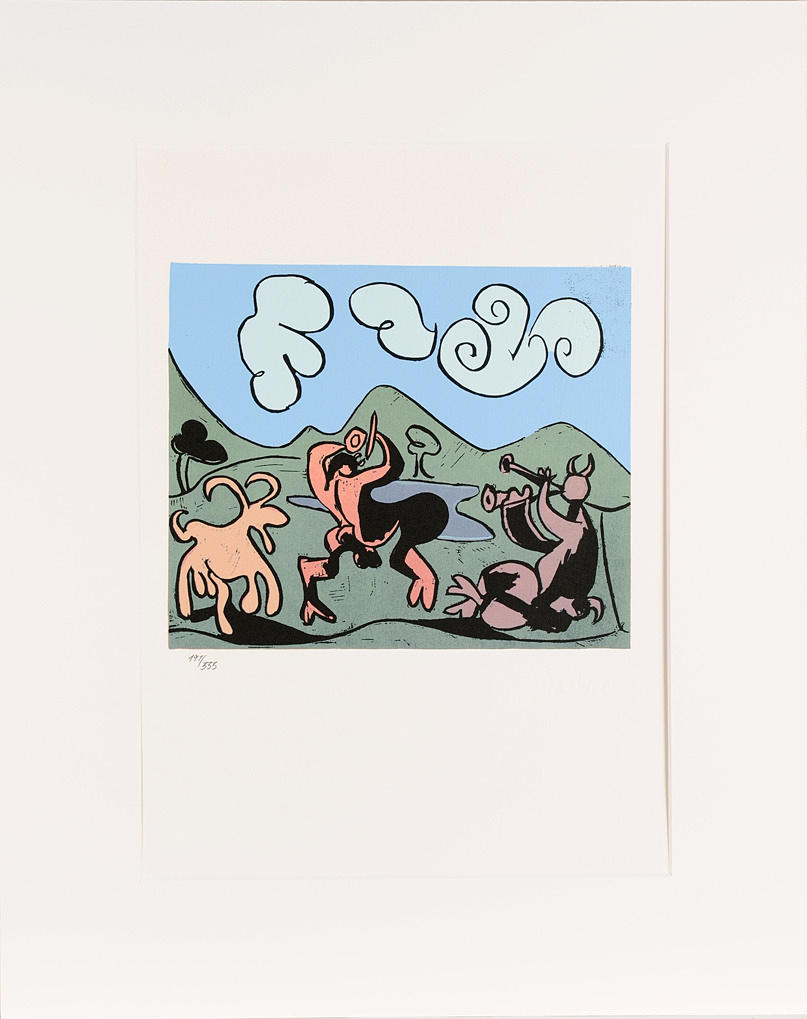 PABLO PICASSO. EFTER. ”Två satyr och get.” Fantastisk konsert på en äng.