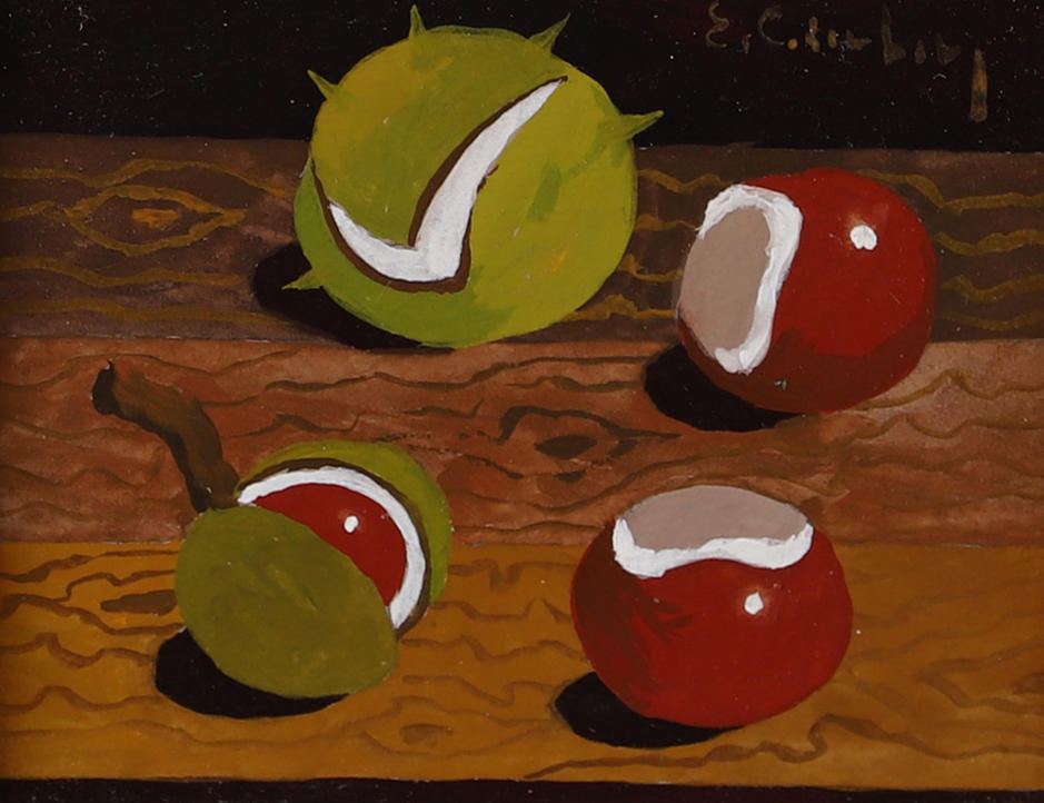 ERIC CEDERBERG. Kastanjer, tempera, sign E Cederberg.