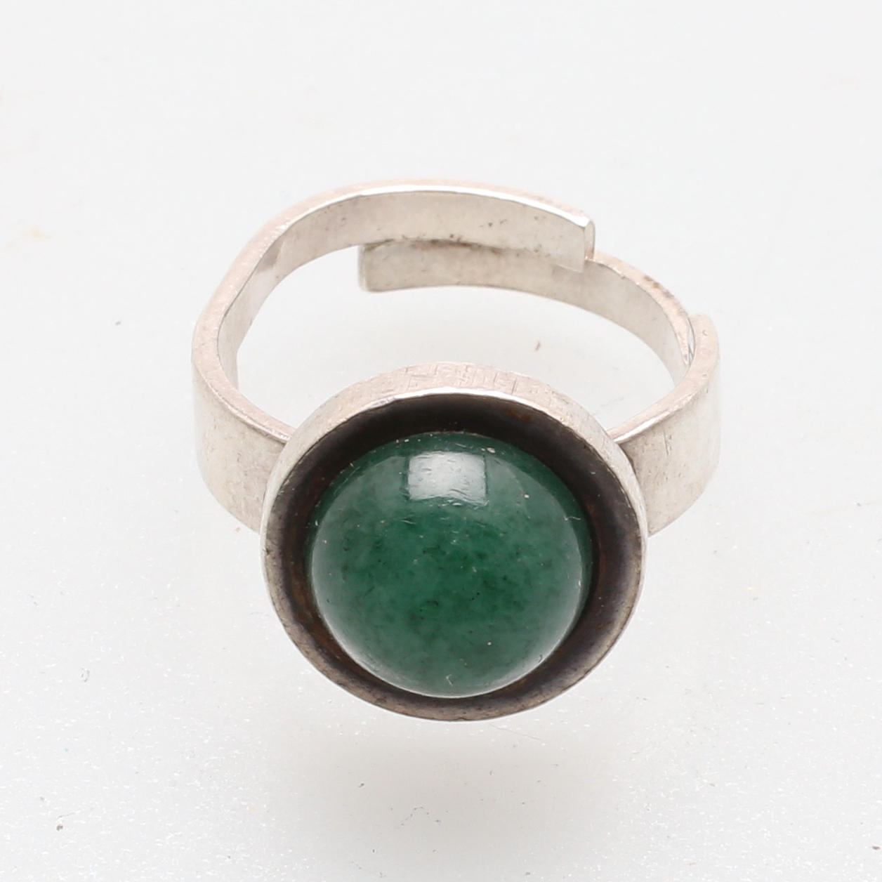RING, silver med aventurin, totalvikt 5,83 gram, Bronsil AB, 1976.