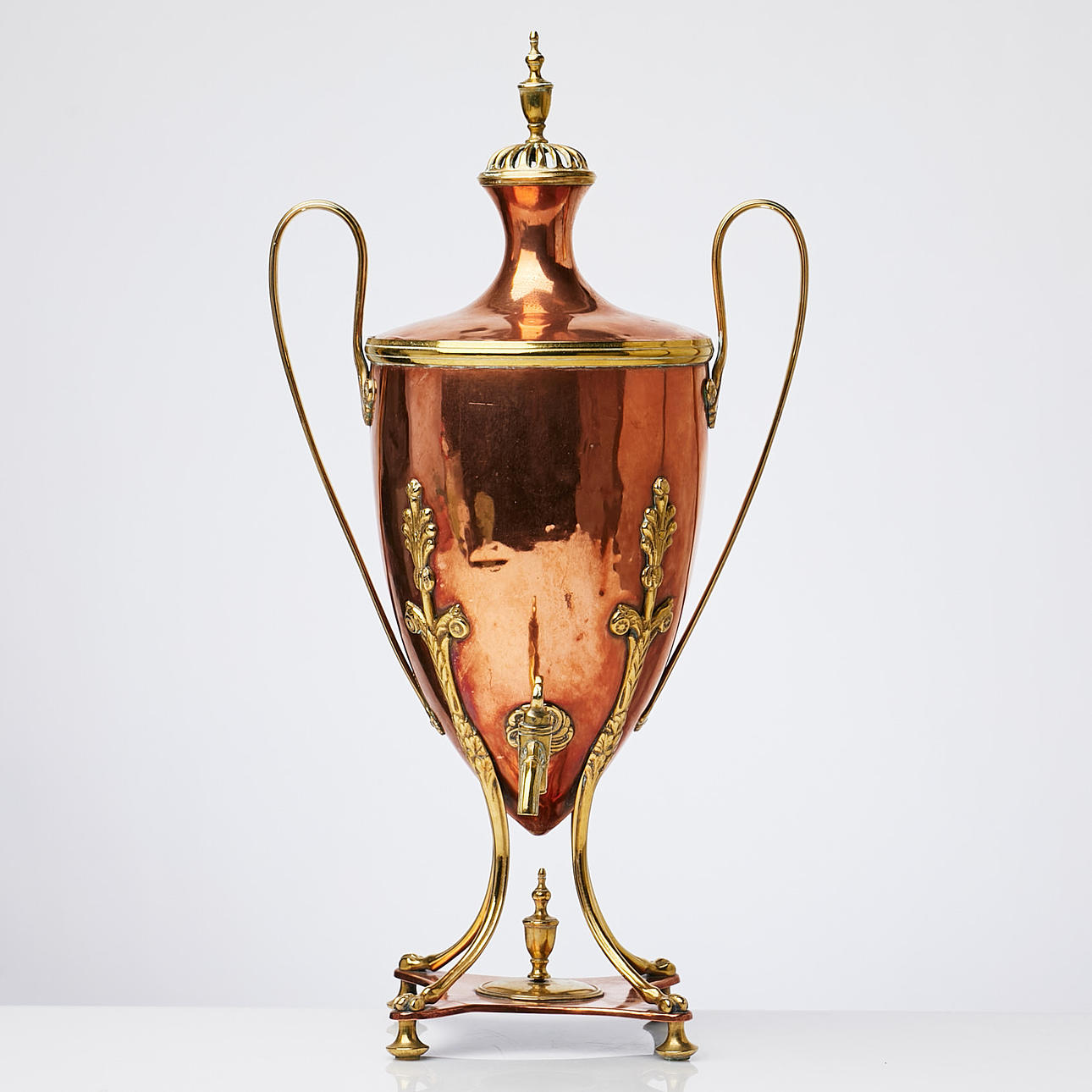 SAMOVAR / TEURNA, mässing, koppar, 1800-tal första hälft.