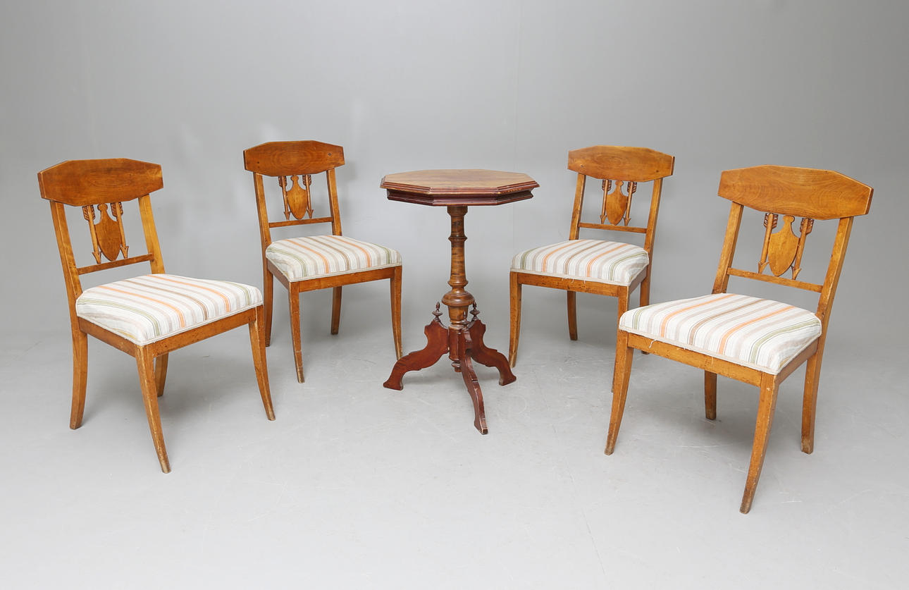 STOLAR samt PELARBORD, 5 delar, 1800-talets slut.