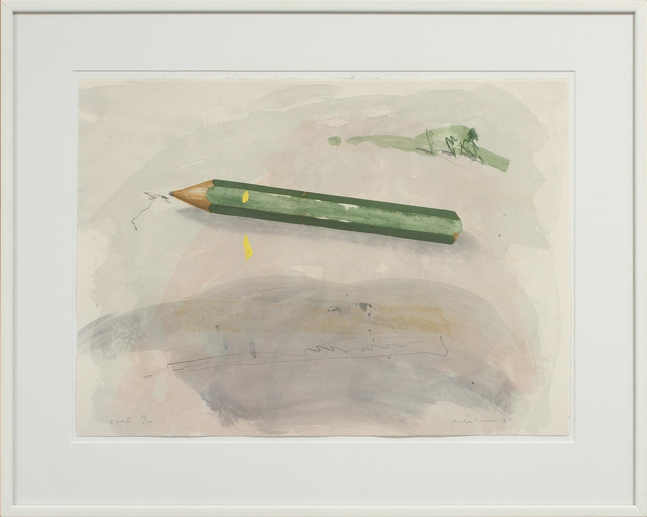 LENNART ASCHENBRENNER. "Etat II", litografi, handkolorerad litografi, numrerad 10/30.