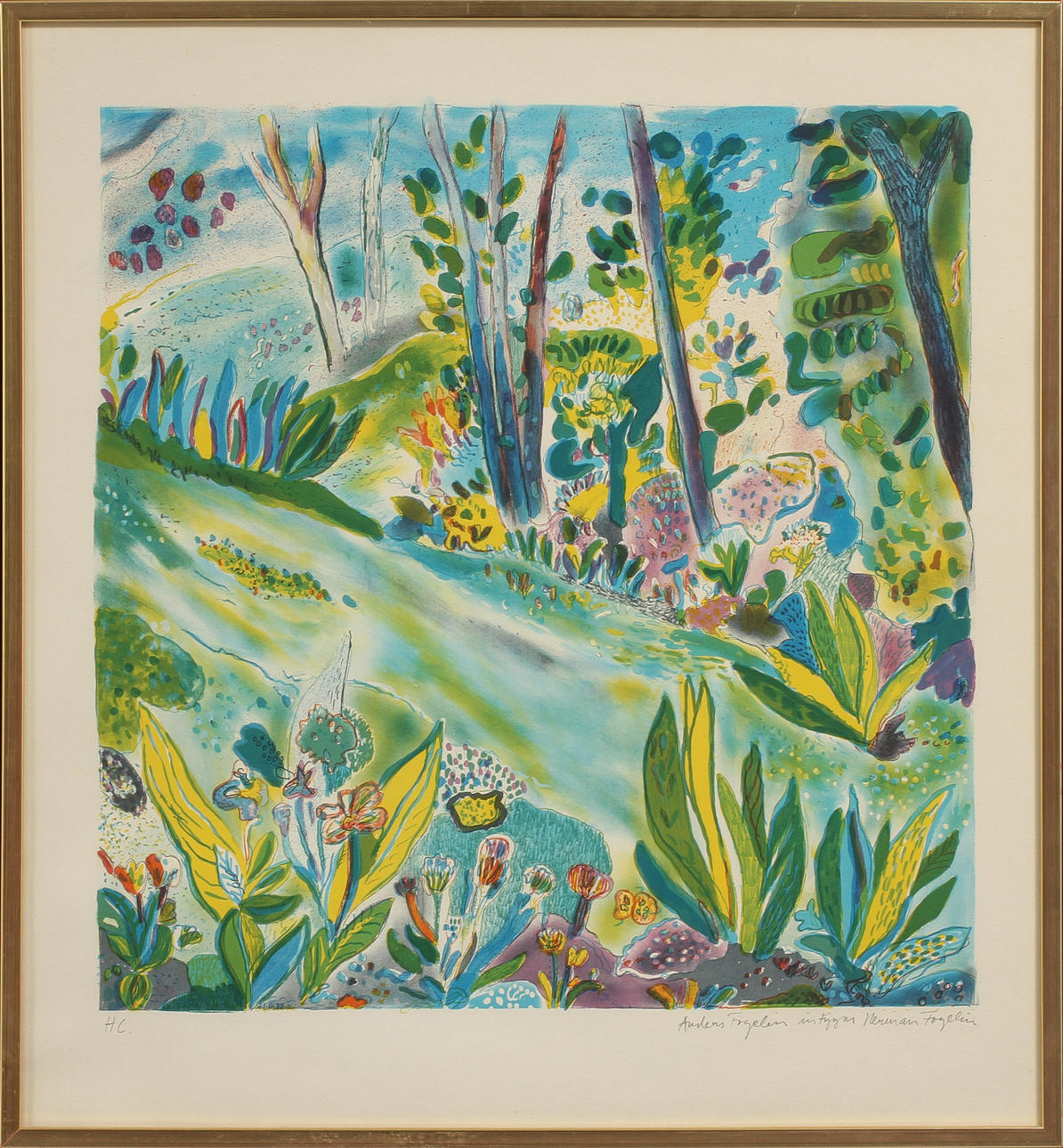 ANDERS FOGELIN. Landskap, litografi, signerad och intygad, numrerad H.C.