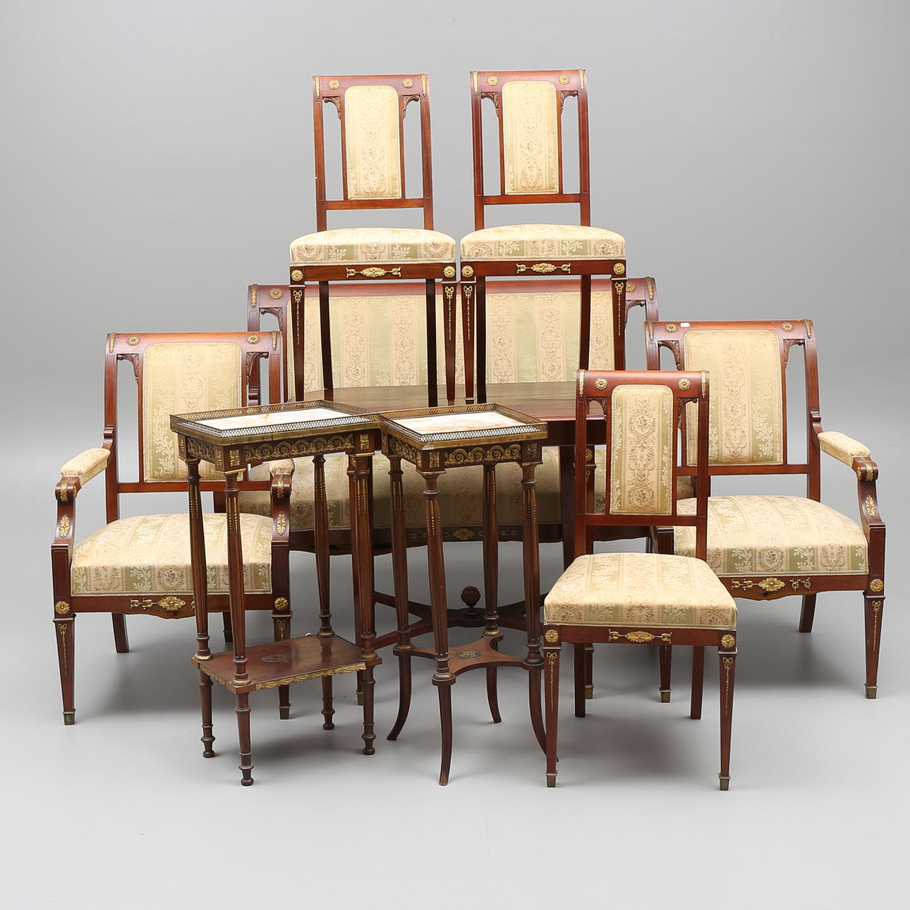 SALONGSMÖBEL, 9 delar, empirestil, tidigt 1900-tal.