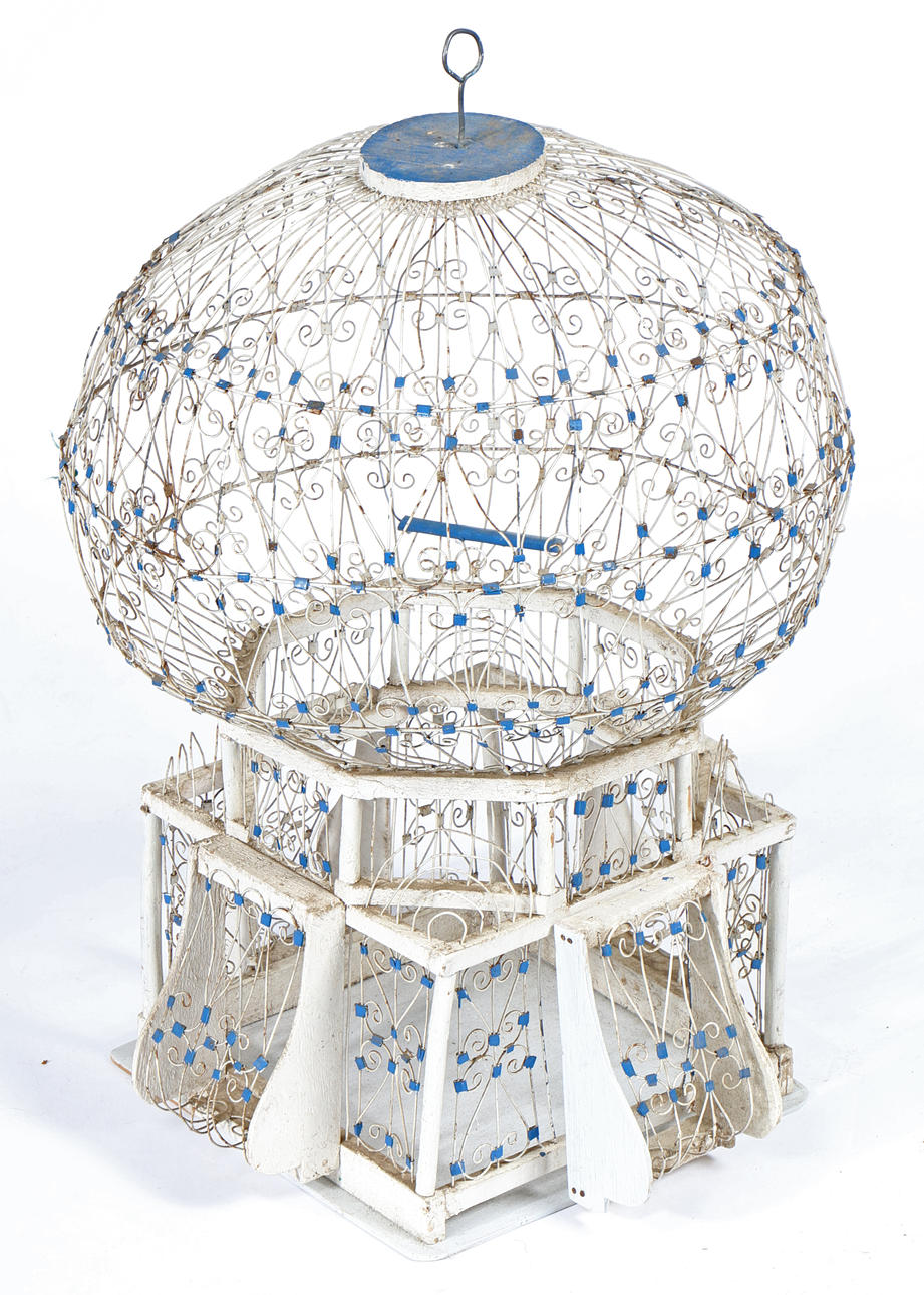 A MIDDLE EASTERN STYLE BIRD CAGE.