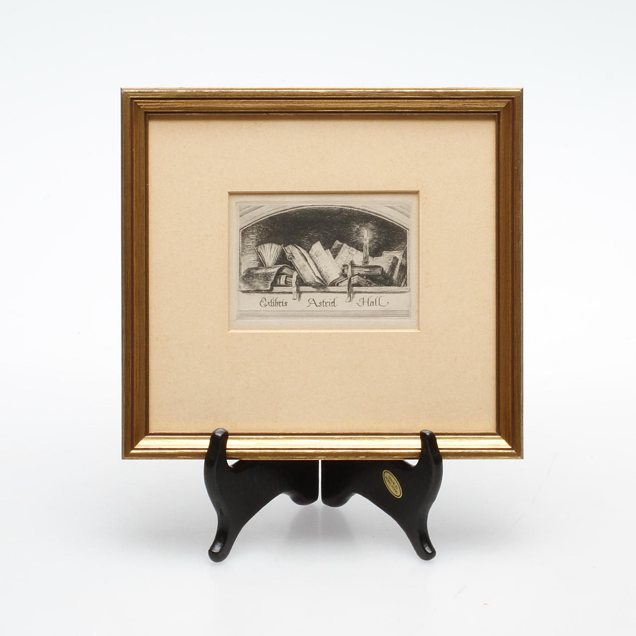 FOLKE GULLBY. Etsning, "Ex libris Astrid Hall", 1952.