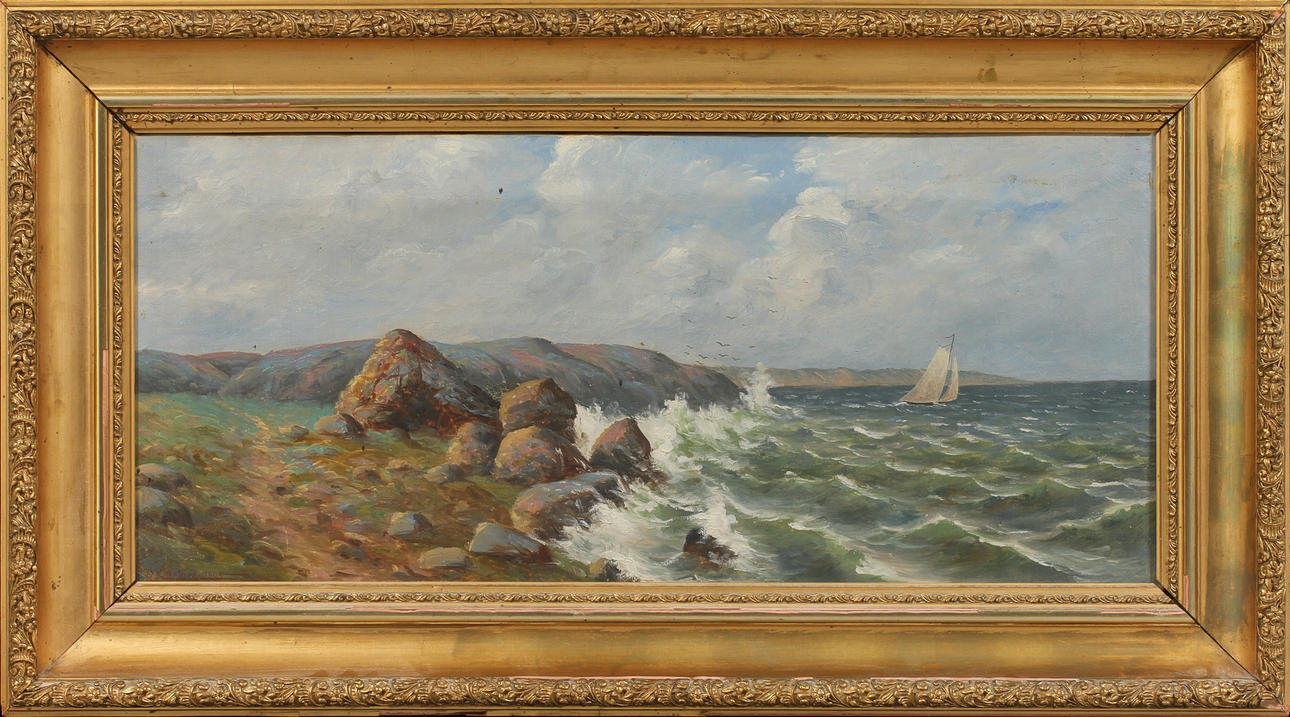 OKÄND KONSTNÄR. Havsmotiv, olja på duk, signerad O Keenberg, daterad 1905.