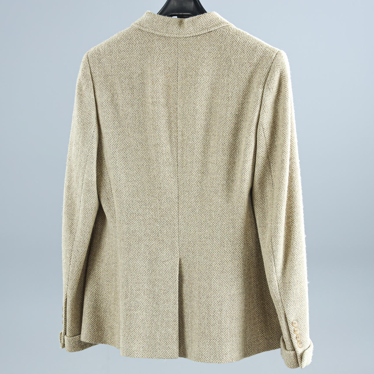 RALPH LAUREN, Kavaj i fiskbensmönstrad tweed, ull och siden, storl UK12 ...
