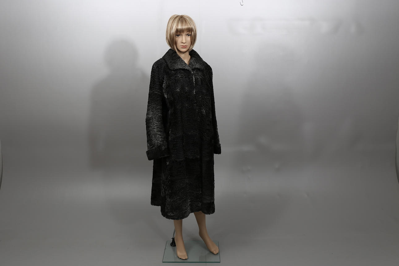 PÄLS, swakara, grå, Bergquists Päls, Malmö, 1960-tal.