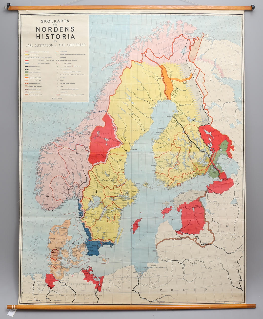 SKOLKARTA, "nordens historia" 1900-talets mitt.