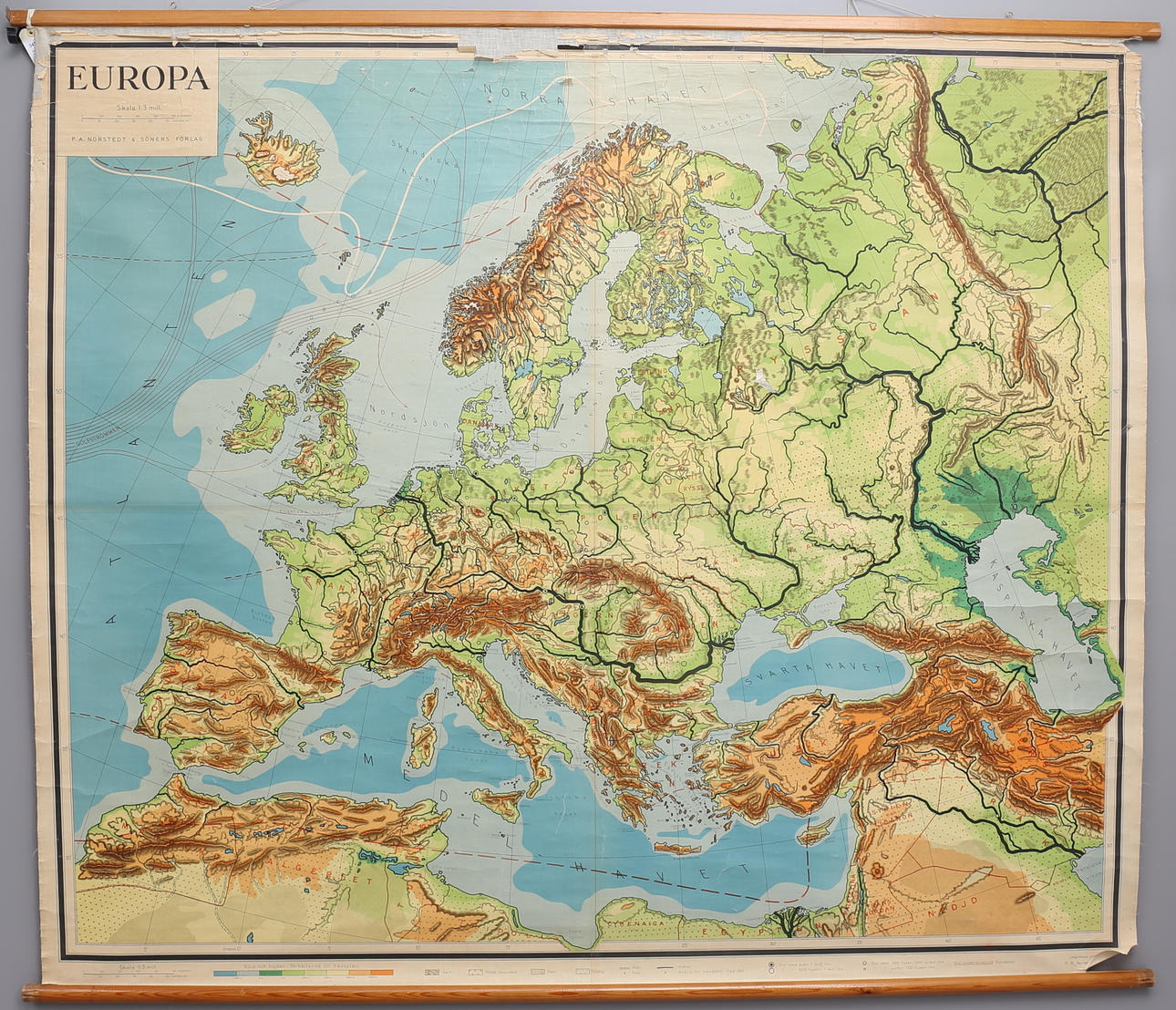 SKOLKARTA, "Europa" 1900-talets mitt.