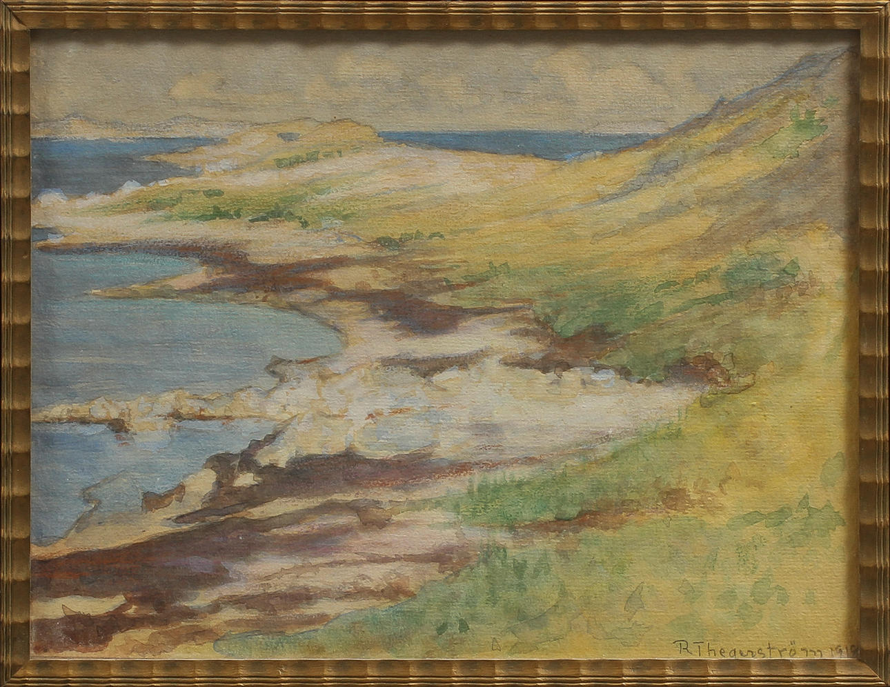 ROBERT THEGERSTRÖM. Kustbild, akvarell, signerad och daterad 1918.
