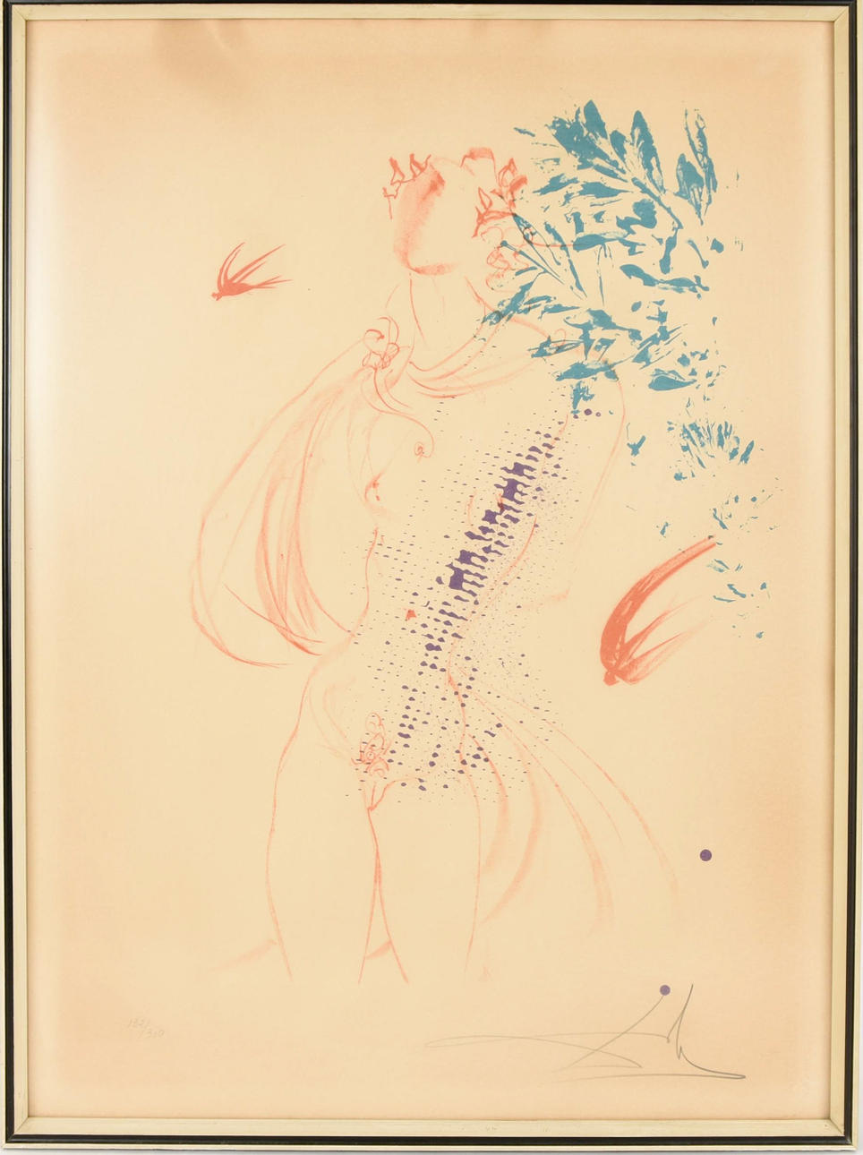 SALVADOR DALI. Titel ”Okänd”, färgetsning, num. 132/300.