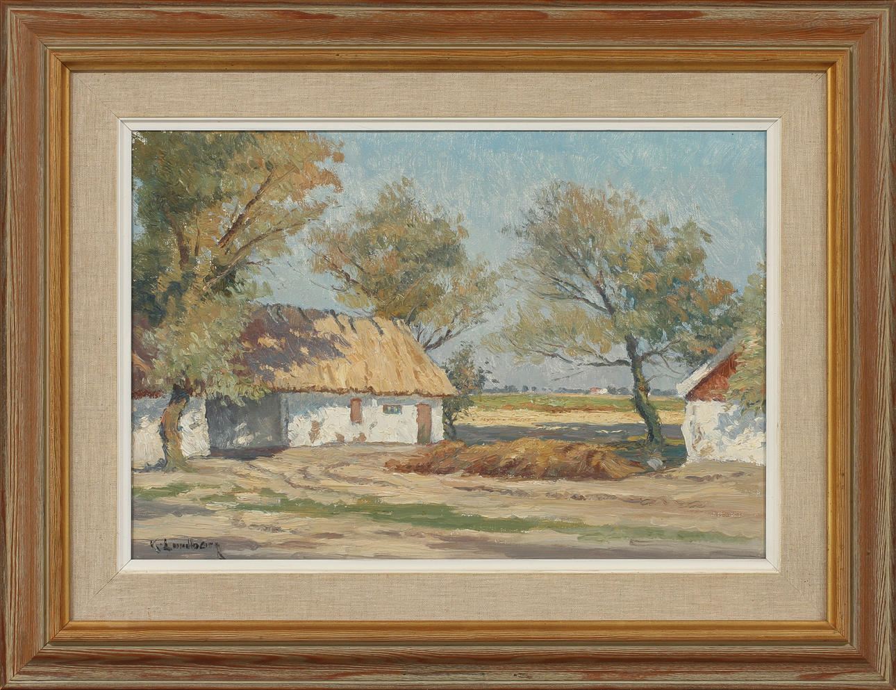 KARL LUNDBORG. Motiv från Gislöv, olja på duk, signerad.