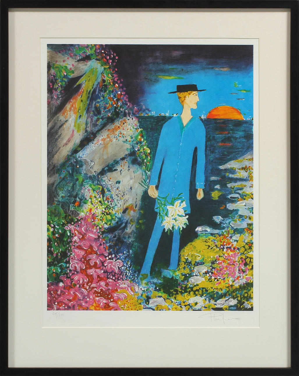 PLURA JONSSON. Figur, färglitografi, signerad och numrerad 45/290.