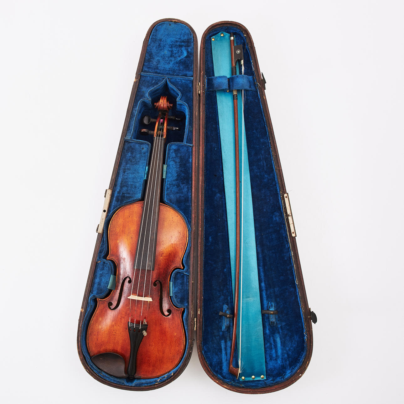 VIOLIN and STRÅKE, after Johann Baptist Schweitzer, circa 1910s, in case.