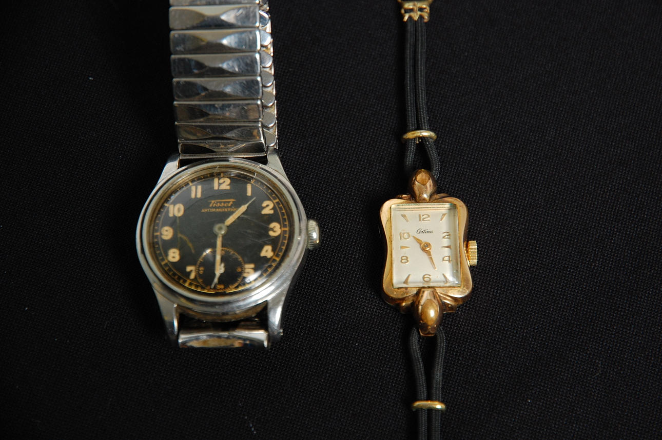 HERRARMBANDSUR, Tissot, 1950-tal DAMUR, Certina.