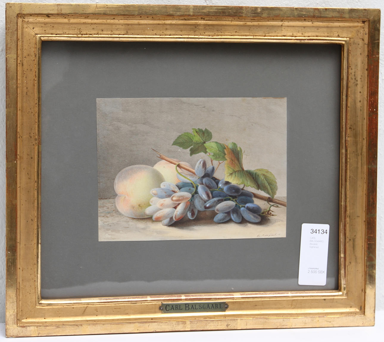 CARL BALSGAARD. Akvarell. Signerad.