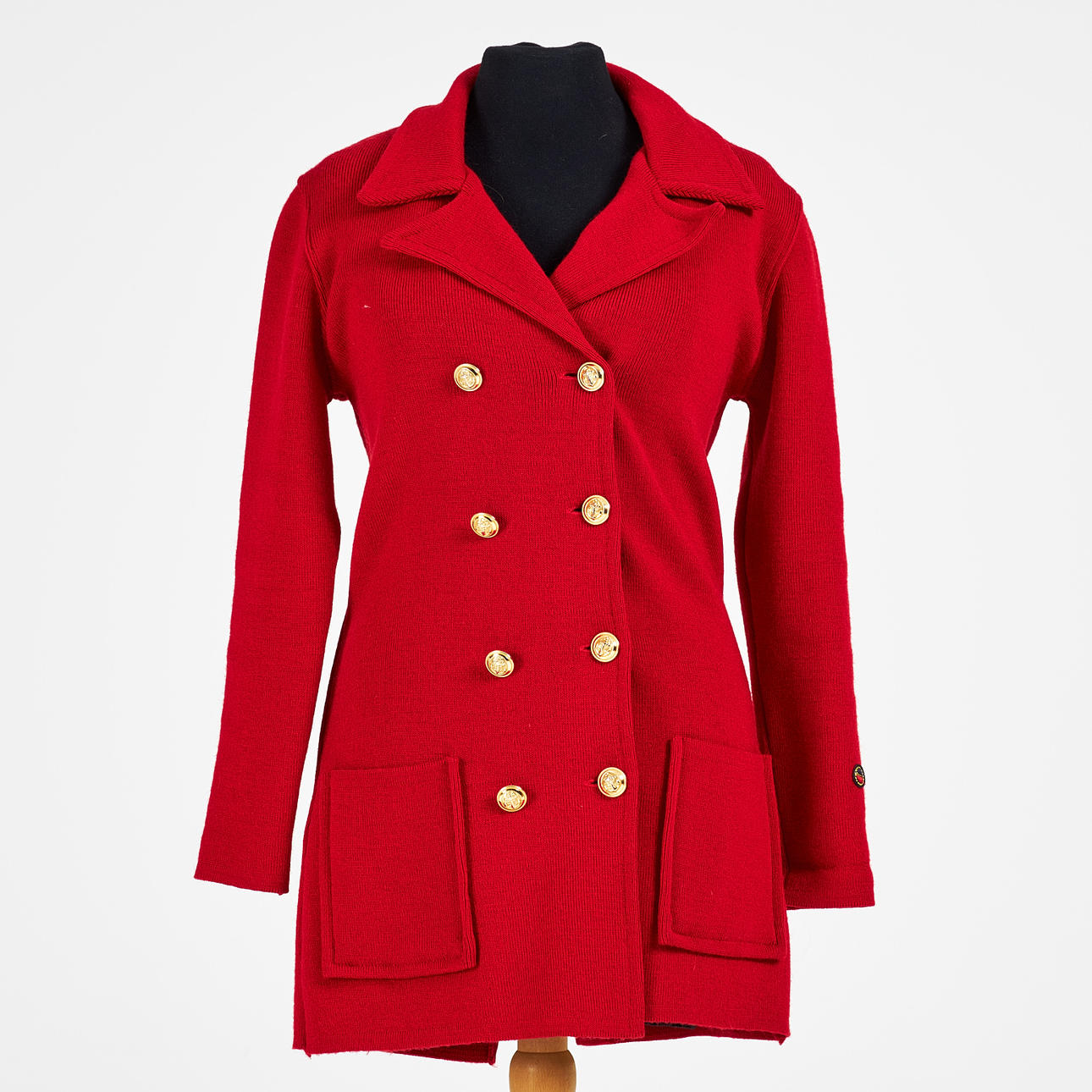 BUSNEL. Blazer, rød uld, str. 34, Frankrig.