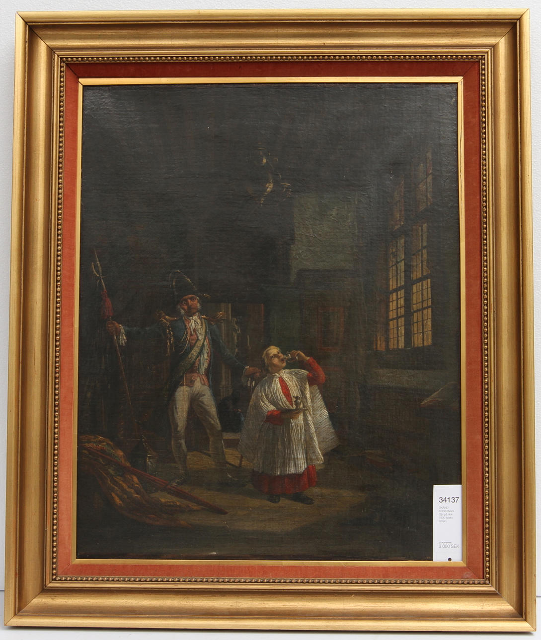 OKÄND KONSTNÄR. Olja på duk. 1800-talets början.