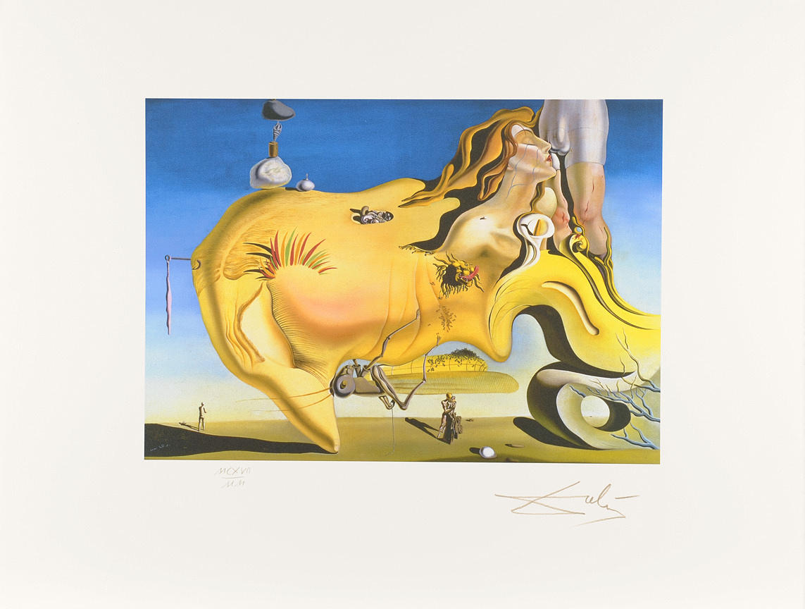 SALVADOR DALI. EFTER. ”Grande Mastubatore.” Litografi i begränsad upplaga.
