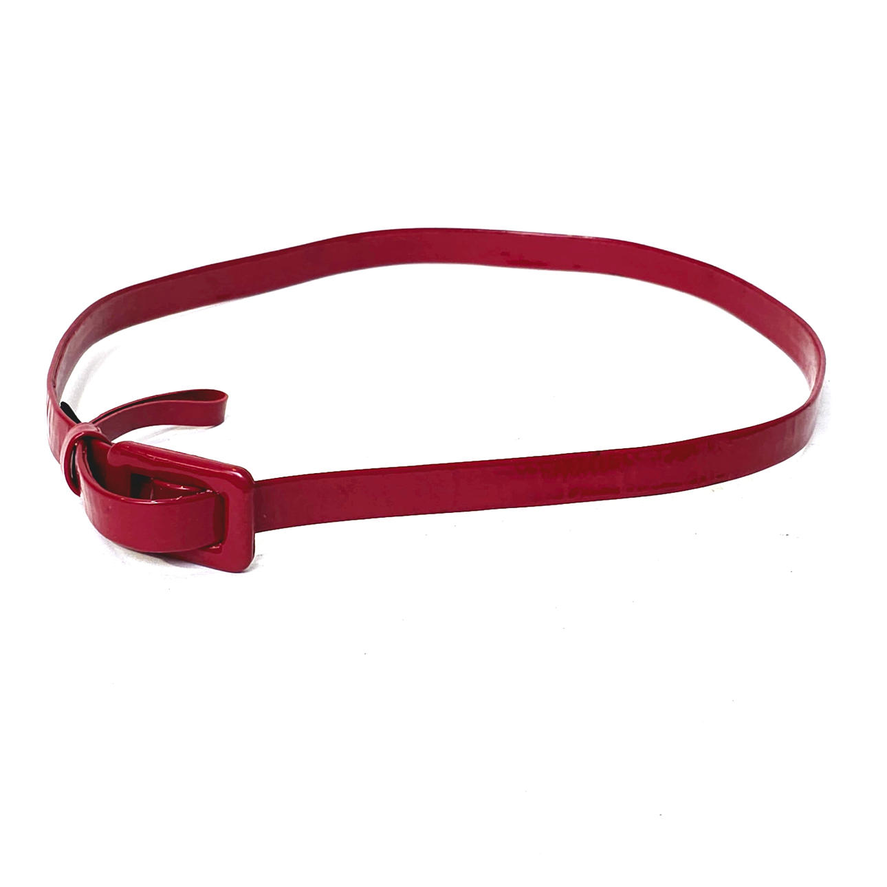 CINTURÓN LANVIN PARA MUJER EN CHAROL ROJO.