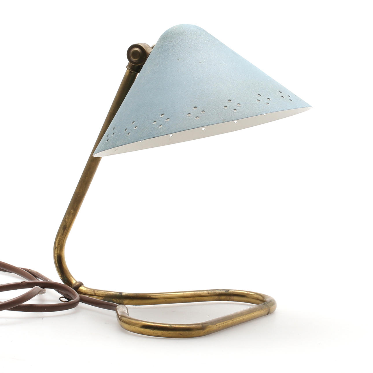 BORDSLAMPA, mässing och metall, 1900-tal.