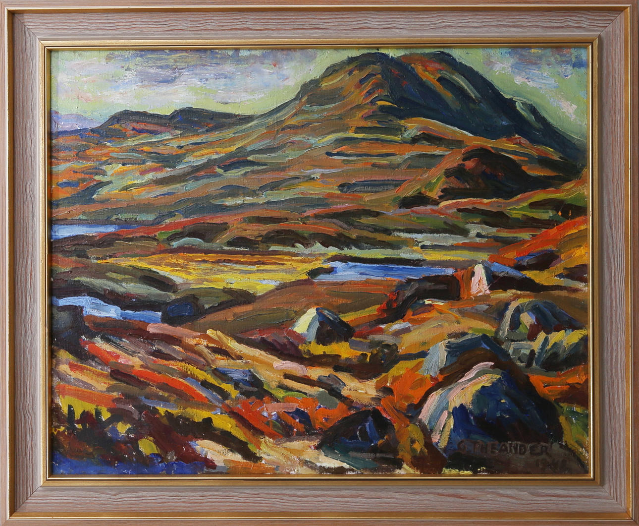 GUNNAR THEANDER. "Svanökläppen", olja på duk, signerad samt daterad 1942.