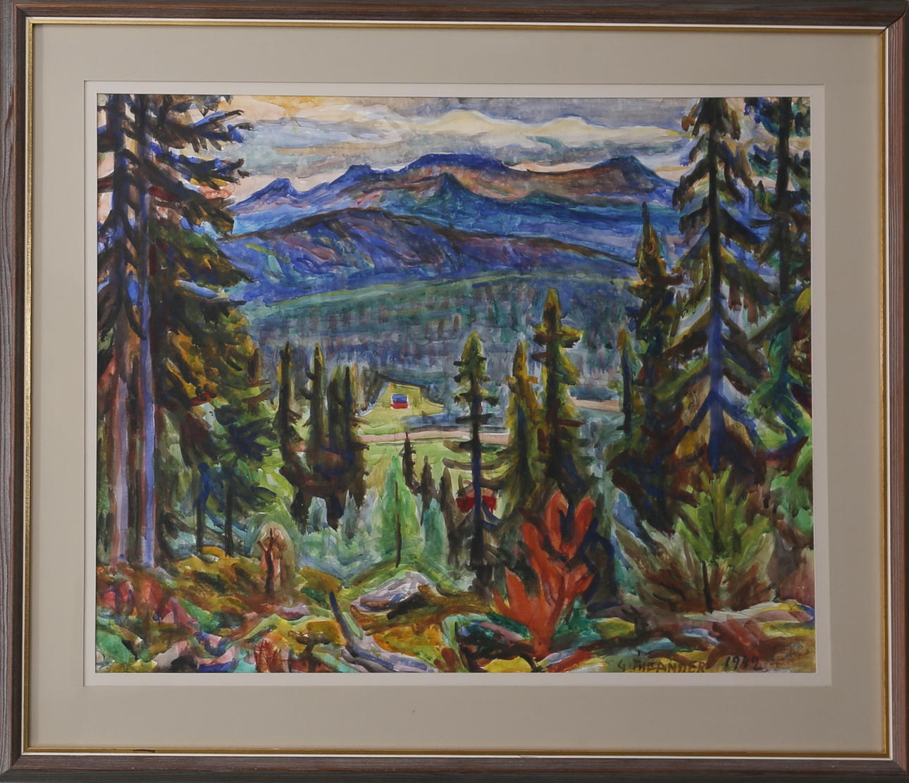 GUNNAR THEANDER. Fjällandskap, akvarell, signerad "G THEANDER 1942".