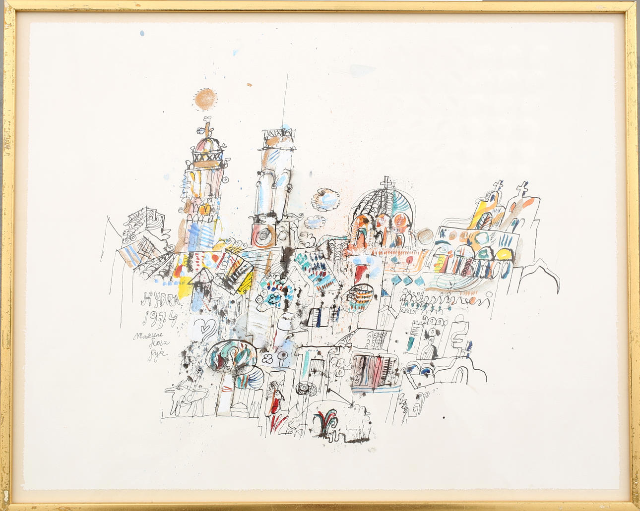 MADELEINE PYK. Blandteknik, sign Hydra 1974.